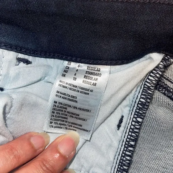 American Eagle Womens Super Stretch X4 Distressed High Rise Jegging‎ Dark Wash 6 - Image 7