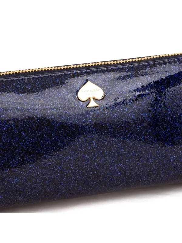 Kate Spade Glitter Bug Mattie Cosmetic Bag Navy Blue Sparkle NWT - Image 11