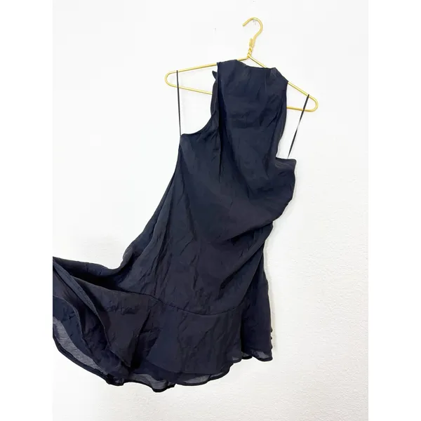 NWT Zara Black Halter Asymmetrical Ruffle Mini Dress Medium Fairy Whimsigoth - Image 12
