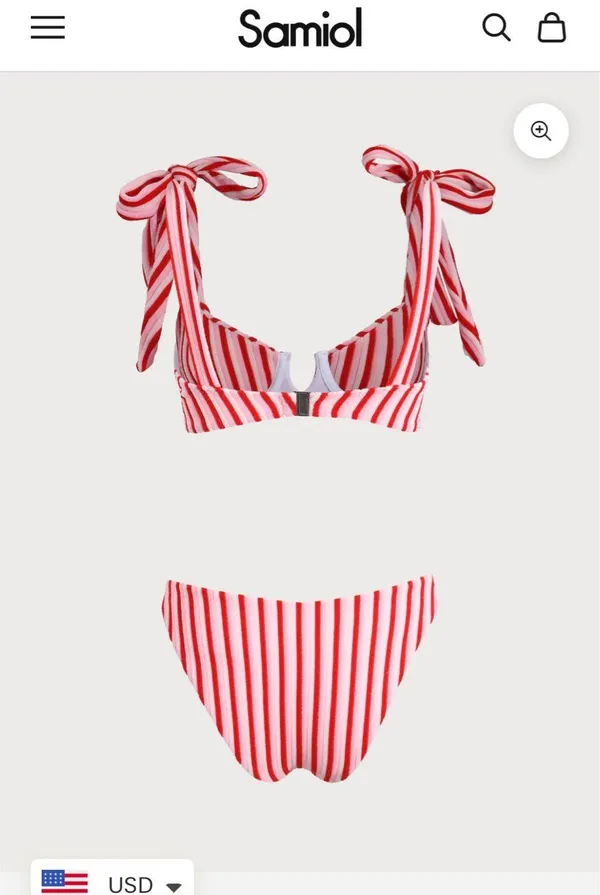 Stripe Bikini Set Red - Image 5