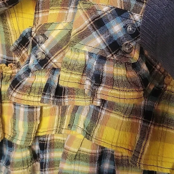Free People we the Free Women's Rufled Up Plaid Shirt Jacket Size XS - Image 6