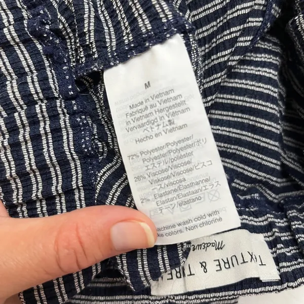 Madewell Texture & Thread Wide Leg Pull On Pant in Stripe Sz M - Image 8