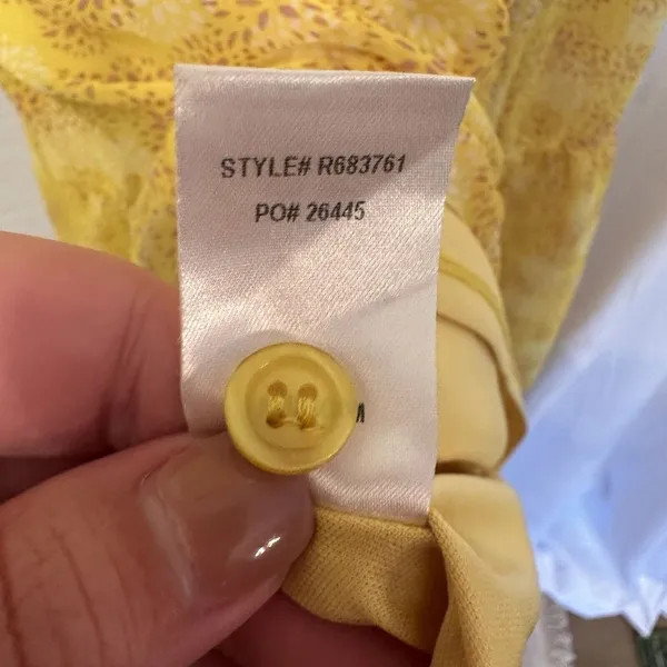 Lulu's Women's Size Medium Dressed Up Yellow‎ Patterned Tiered Midi Dress - Image 8
