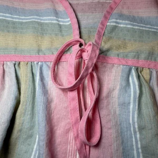 Vintage Katy Womens Size Small Nightgown Pastel Striped Maxi House Dress USA - Image 10