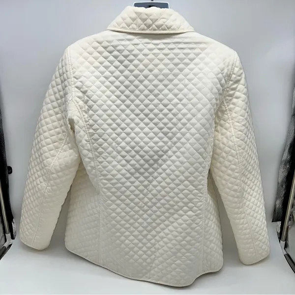 White Stag Quilted Cream Equestrian Styled Puffer Jacket- Size L (12/14) - Image 4