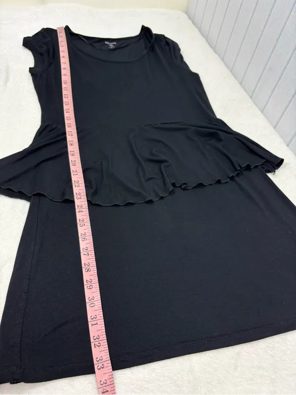 Kensie Black Short Sleeve Peplum Mini Dress Size L - Image 8