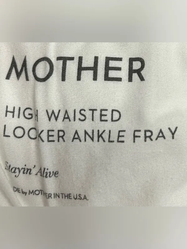 MOTHER Size 26 High Waisted Looker Dagger Ankle Fray Jeans Glass Slipper White - Image 3