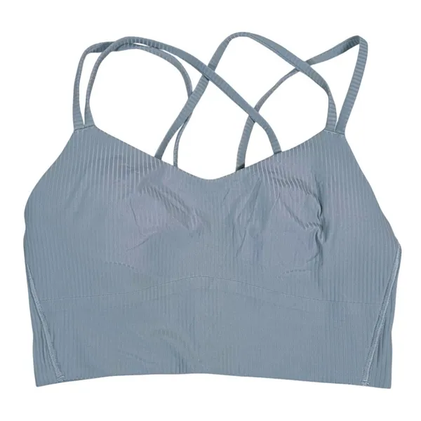 Lululemon Like a Cloud Ribbed Longline Sports Bra Size 2 Teal Yoga Pilates Gym - Image 2