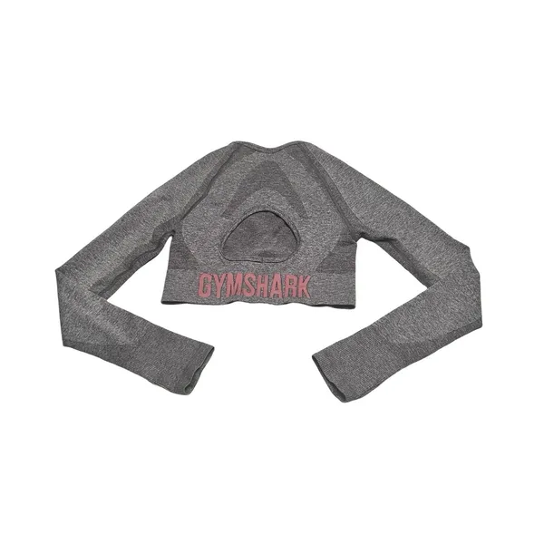 Gymshark Vital Seamless 2.0 Long Sleeve Crop Top Charcoal Marl Pink Womens‎ S - Image 3