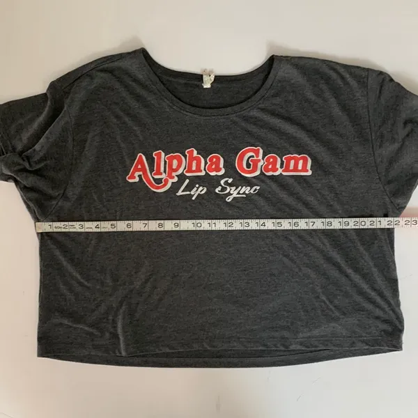 Alpha Gam Lip Sync cropped short sleeve T-shirt AGD Alpha Gamma Delta - Image 4