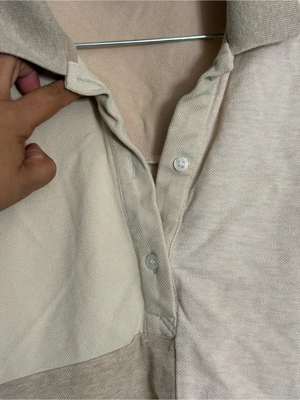 Tuckernuck Sandstone Colorblock Pique Puff Sleeve Peggy Polo Shirt Size M - Image 7