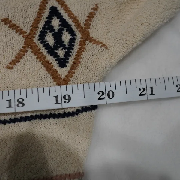 Madewell XS‎ Sweater Ivory Aztec Geometric Knit Pullover Size XS Southwestern - Image 4