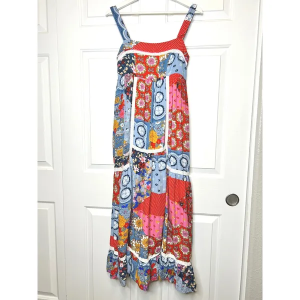 In Loom Multicolor‎ Patchwork Floral Maxi Dress Small - Image 2