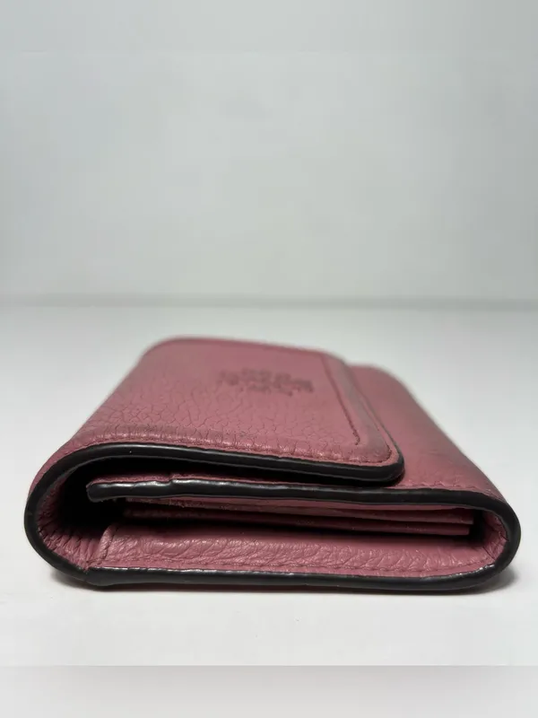 Tory Burch McGraw Pink Pebbled Leather Trifold Compact Mini Wallet - Image 6