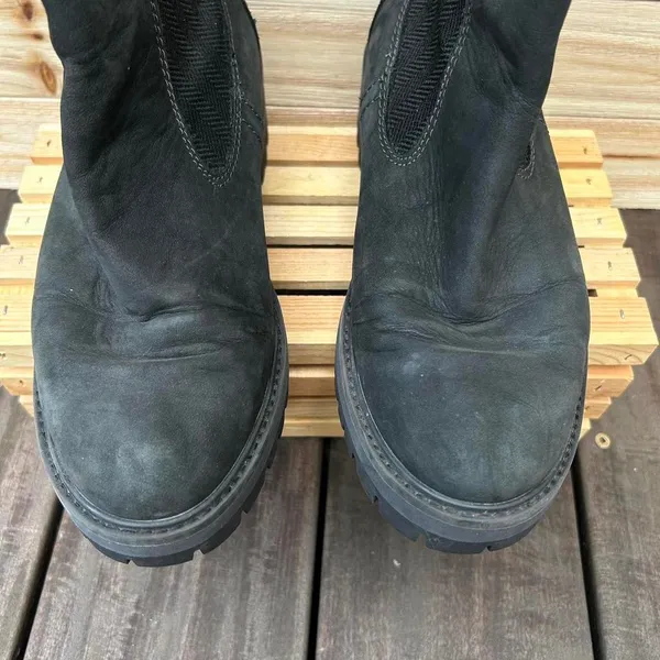 Black Suede Leather Timberland Chelsea Ankle Boots - Image 4