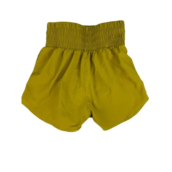 Nike One‎ Women's Small Mustard Yellow Dri-Fit Ultra High Waisted 3" Shorts - Image 10