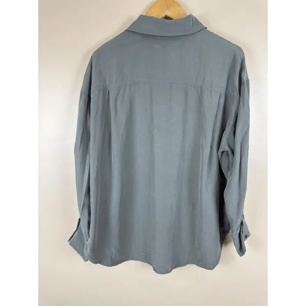Zara XS Women’s Oversized Green Button-Down Shirt Long Sleeve - Image 5