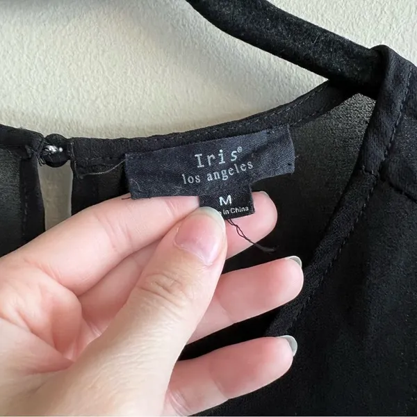 ✨ Iris Los Angeles Black Sheer Top Medium‎ - Image 4