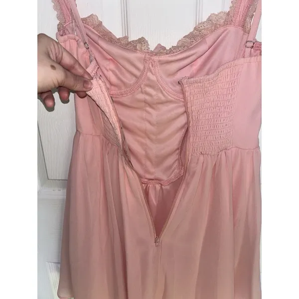 NWT Windsor Pink Such A Flirt Sweetheart Lace Trim Skater Dress Corset Small - Image 5