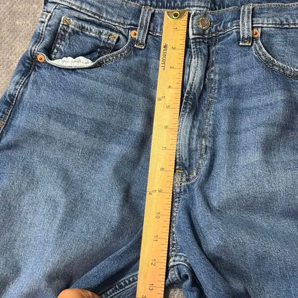 GAP ’90s Loose High Rise Jeans 10/30 Tall Medium Wash Straight Leg Side Slit Hem - Image 9