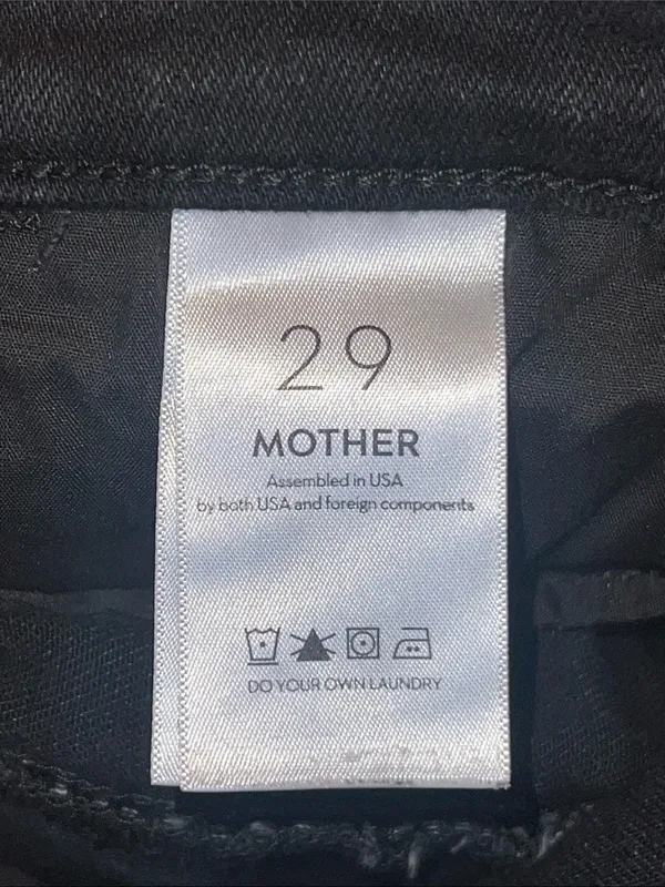 MOTHER Hustler Ankle Fray Crop‎ Flare High Rise Washed Black Jeans 29 - Image 6