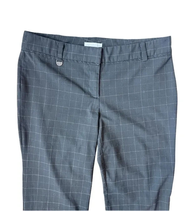 New York And Company Stretch Windowpane Black & White Pants - Image 3