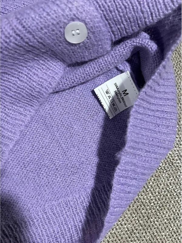 Purple Short Sleeve Sweater Size M - Image 4
