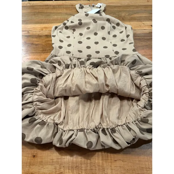 Klesis Vault 206 Taupe Polka Dot Halter Bubble Hem Mini Dress - Size M - Image 10