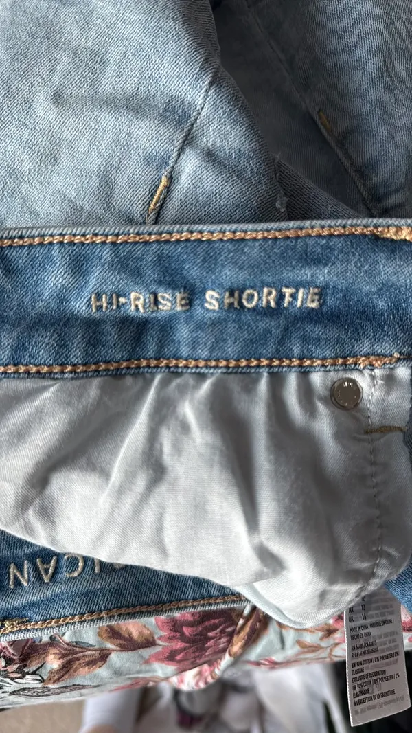 American Eagle Hi Rise Shortie Jean Shorts - Image 4