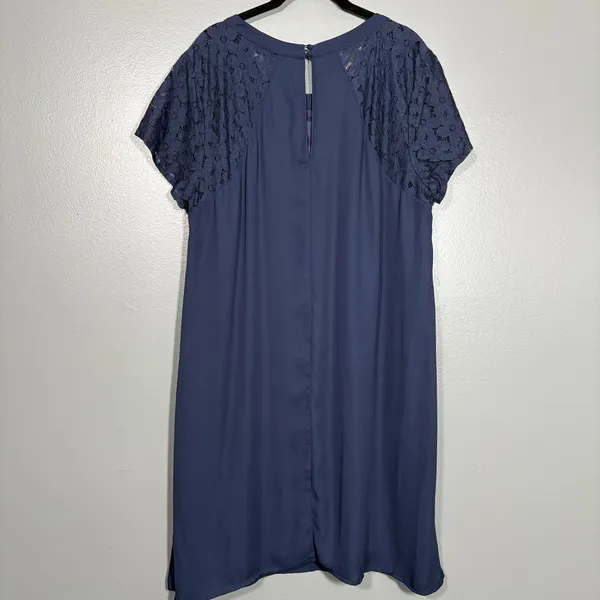 Torrid Navy Blue Lace Inset Formal Shift Dress Knee Length - Womens Plus Size 18 - Image 6