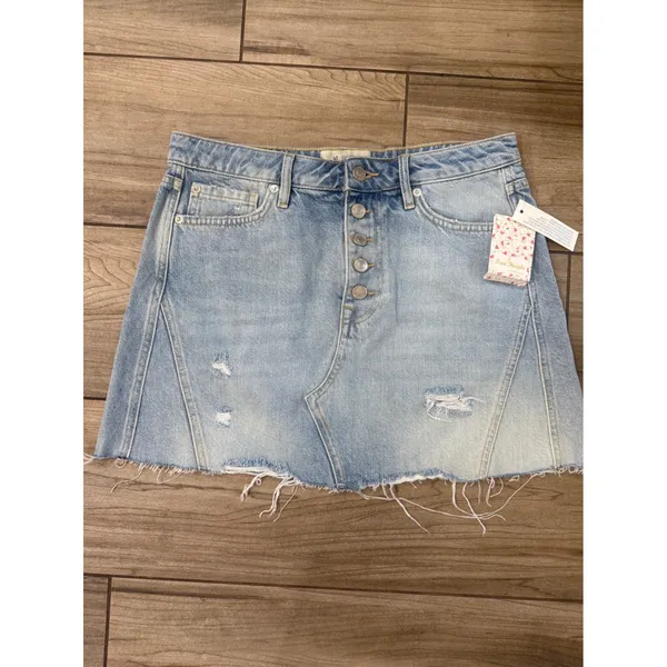NWT Free People We the Free by Free People Denim A-Line Skirt‎ Sz 29 $60 - Image 3