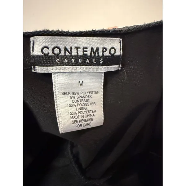 Contempo Casuals Strapless Tube Top Maxi Dress Black Floral Sheer Layer Size M - Image 3