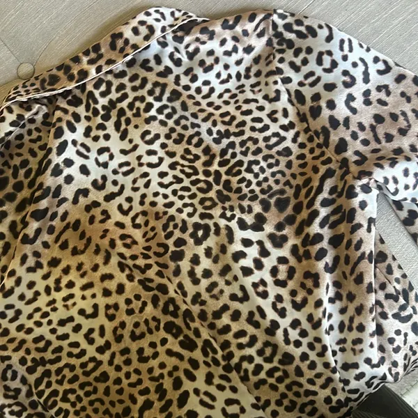 Victoria's Secret LS Cheetah Printed Pajama Button Down - Image 6