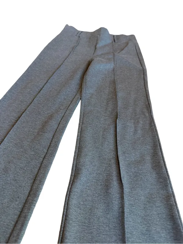 Quince Charcoal Ultra Stretch Ponte Flare Leg Trouser Pants Front Medium Women's - Image 6