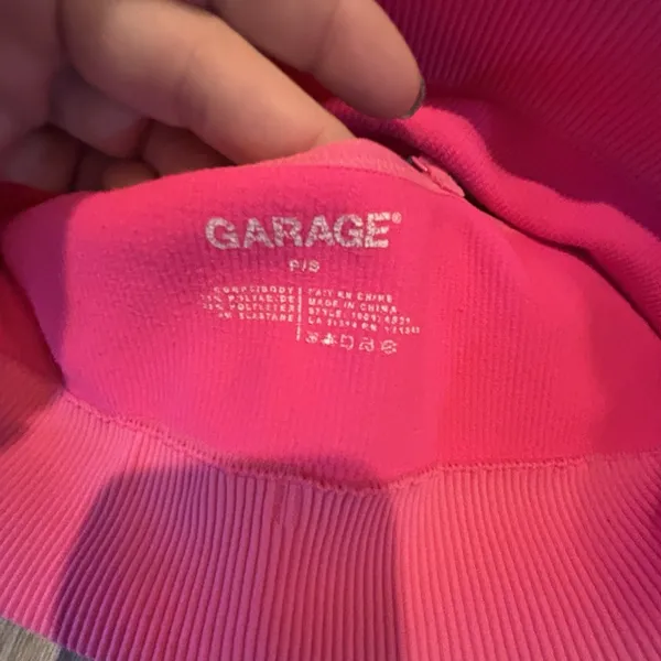 Garage Ribbed Seamless Crop Bralette‎ Tank Hot Pink Fuchsia Adjustable Straps S - Image 4
