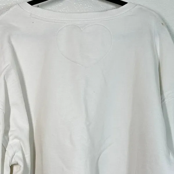 S Free People Trish Pullover Balloon Sleeve Sweatshirt top white women's - Image 5