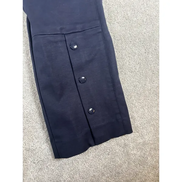 tory burch navy leg snap button mini flare crop trouser 6 Pockets Zip Button‎ - Image 7