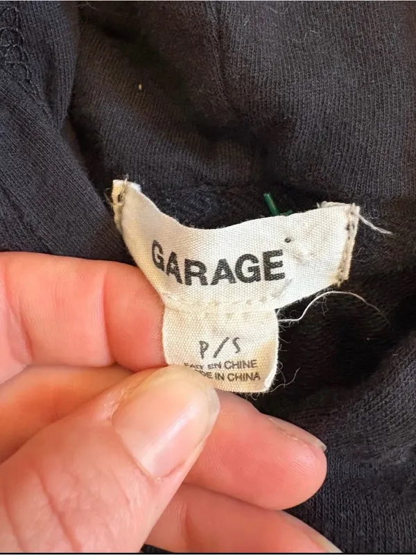 Garage Black Monarch Butterfly Embroidered Cropped Hoodie Small - Image 4