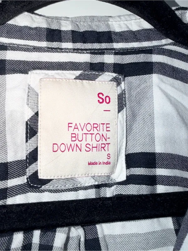 SO Black and White Plaid Button Down - Image 3
