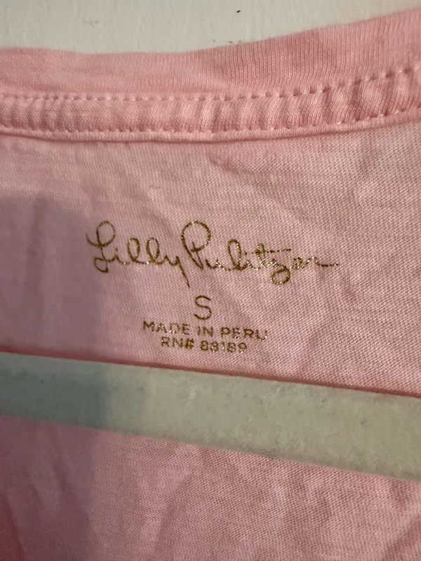 Pink Lilly Pulitzer V-Neck Shirt - Image 3