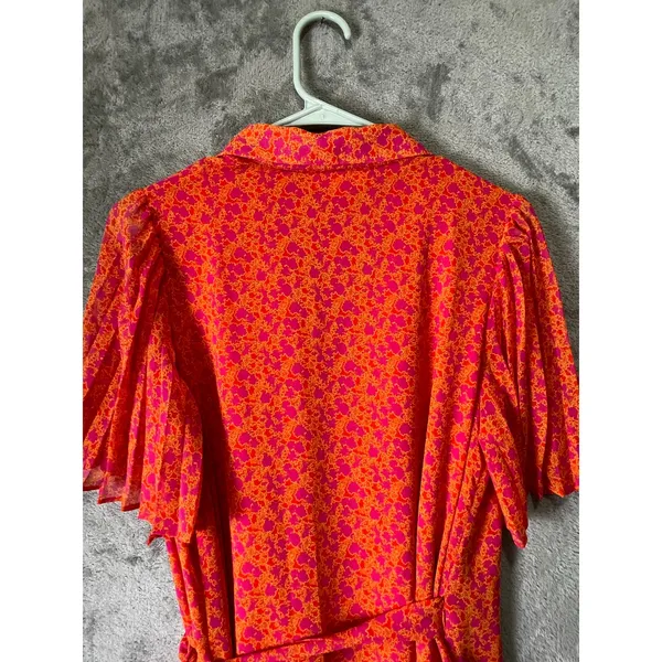 ALEXIS Target Orange‎ Pink Floral Dress Flutter Resort Vacation Feminine Medium - Image 4