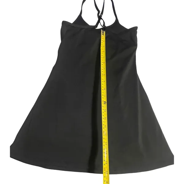 Black Athletic Exercise Dress with Built-in Romper Liner and Pockets Sleeveless‎ - Image 12