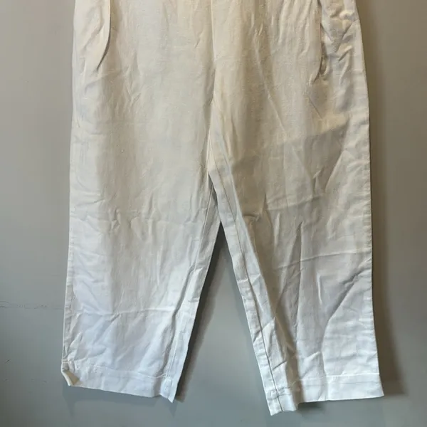 NWT Madewell Pull-On Straight Crop Pants NR174 White Linen Cotton‎ Blend Size 2 - Image 6
