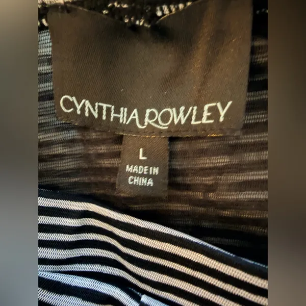CYNTHIA ROWLEY Black White Stripe Strapless Jumpsuit - Image 5