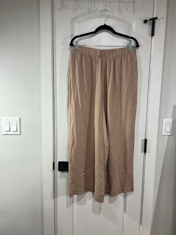 Double Zero Beige Palazzo Pants, - Image 3