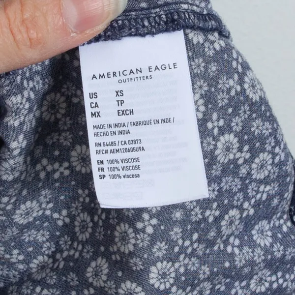 American Eagle Womens Blue Floral Babydoll Mini Dress Size XS Dainty Coquette‎ - Image 4