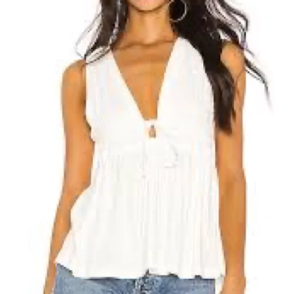 Free People Cream Beach Bound Tank - Image 2