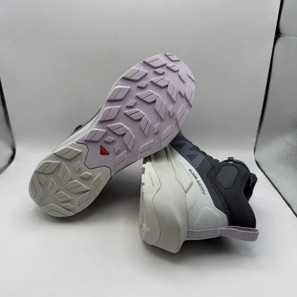 Salomon Elixir Activ Mid Waterproof Hiking Boots Shoes Womens Sz 9.5 Gray White‎ - Image 6