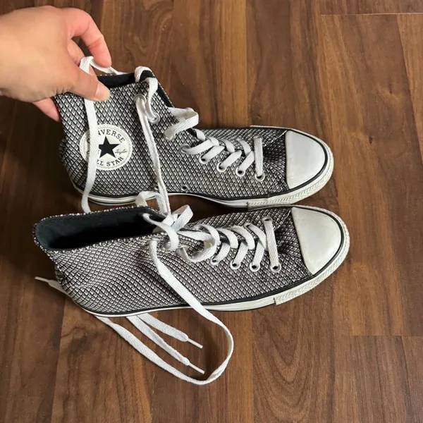 Converse Black and White High-Tops - Image 2