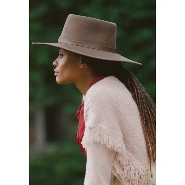 By ANTHROPOLOGIE Josey Fringe Sweater Marled Pink Pink Crew Neck Wool Small - Image 7